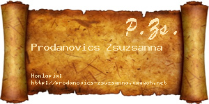 Prodanovics Zsuzsanna névjegykártya