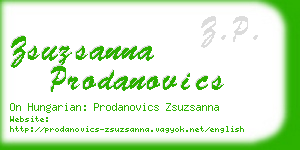 zsuzsanna prodanovics business card